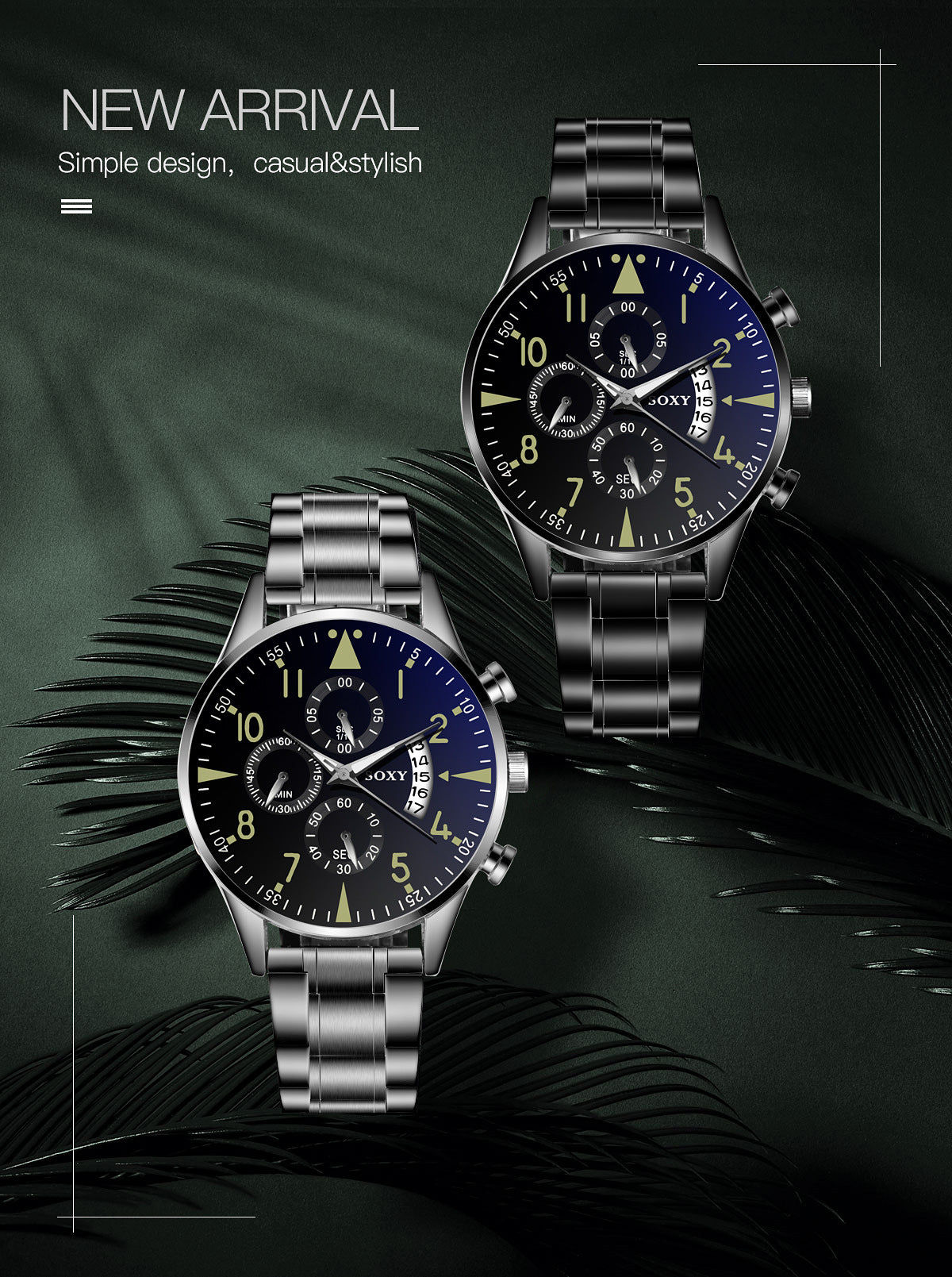 Montre Homme Chronographe Acier Inoxydable - Luxe & Élégance