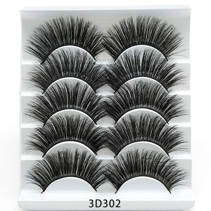 Faux Cils 3D Imitation Vison - Lot de 5 Paires