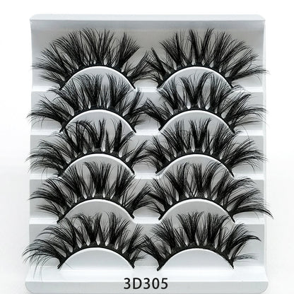 Faux Cils 3D Imitation Vison - Lot de 5 Paires