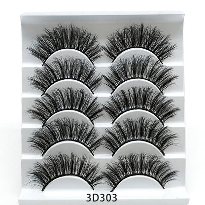 Faux Cils 3D Imitation Vison - Lot de 5 Paires