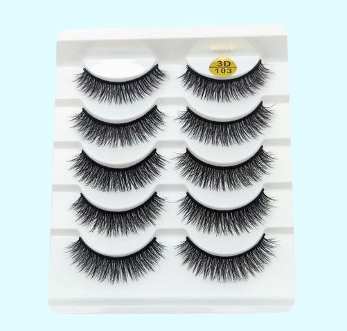 Faux Cils 3D Imitation Vison - Lot de 5 Paires
