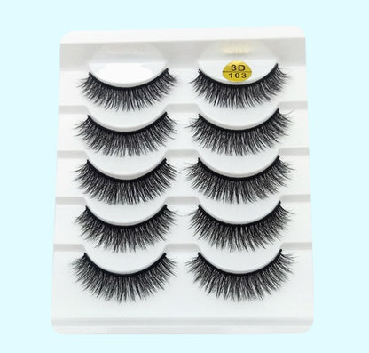 Faux Cils 3D Imitation Vison - Lot de 5 Paires