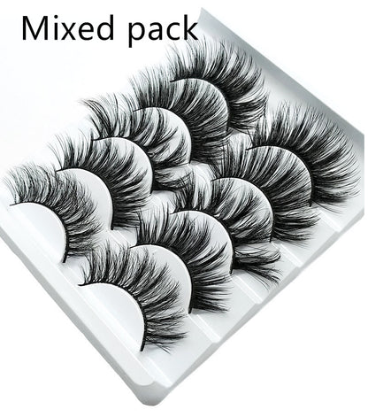Faux Cils 3D Imitation Vison - Lot de 5 Paires