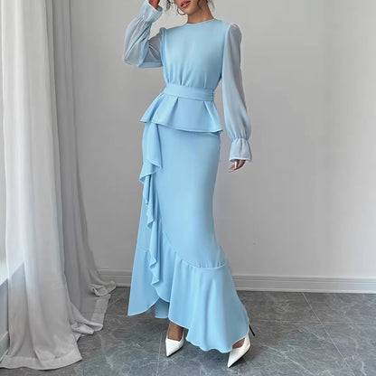 Robe Nuisette Volants Asymétriques - Élégance Moderne