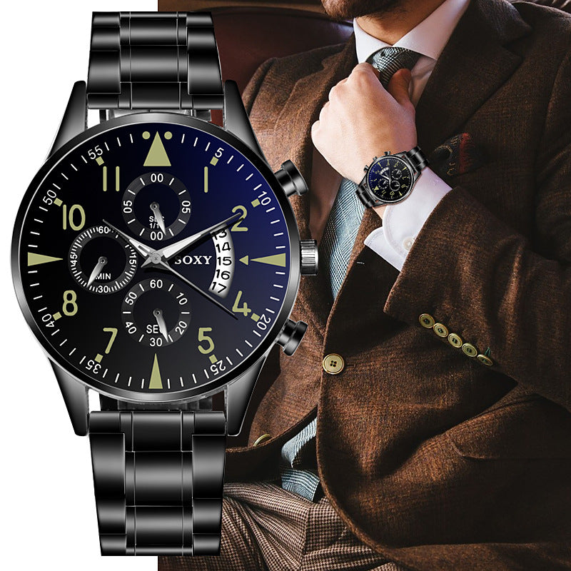 Montre Homme Chronographe Acier Inoxydable - Luxe & Élégance