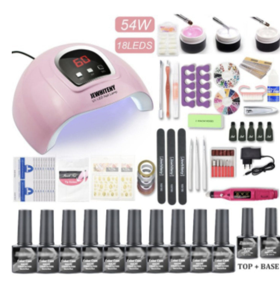 Kit Manucure Gel UV 80W - Set Complet Professionnel