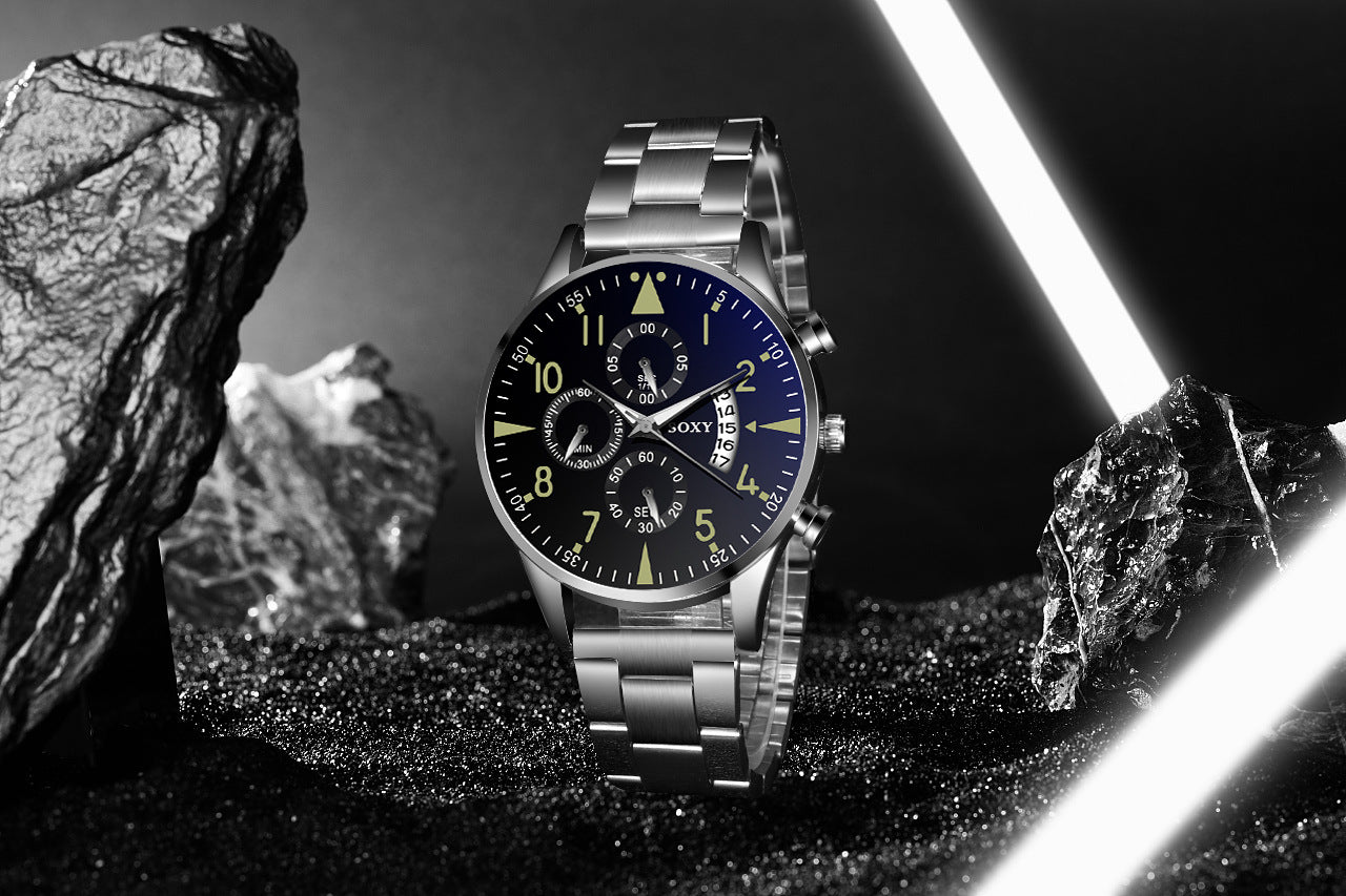 Montre Homme Chronographe Acier Inoxydable - Luxe & Élégance