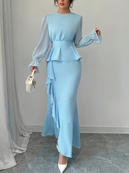 Robe Nuisette Volants Asymétriques - Élégance Moderne