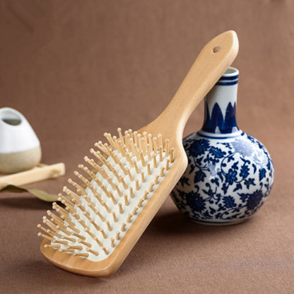 Peigne Bois Massage Professionnel - Brosse Paddle Anti-Chute