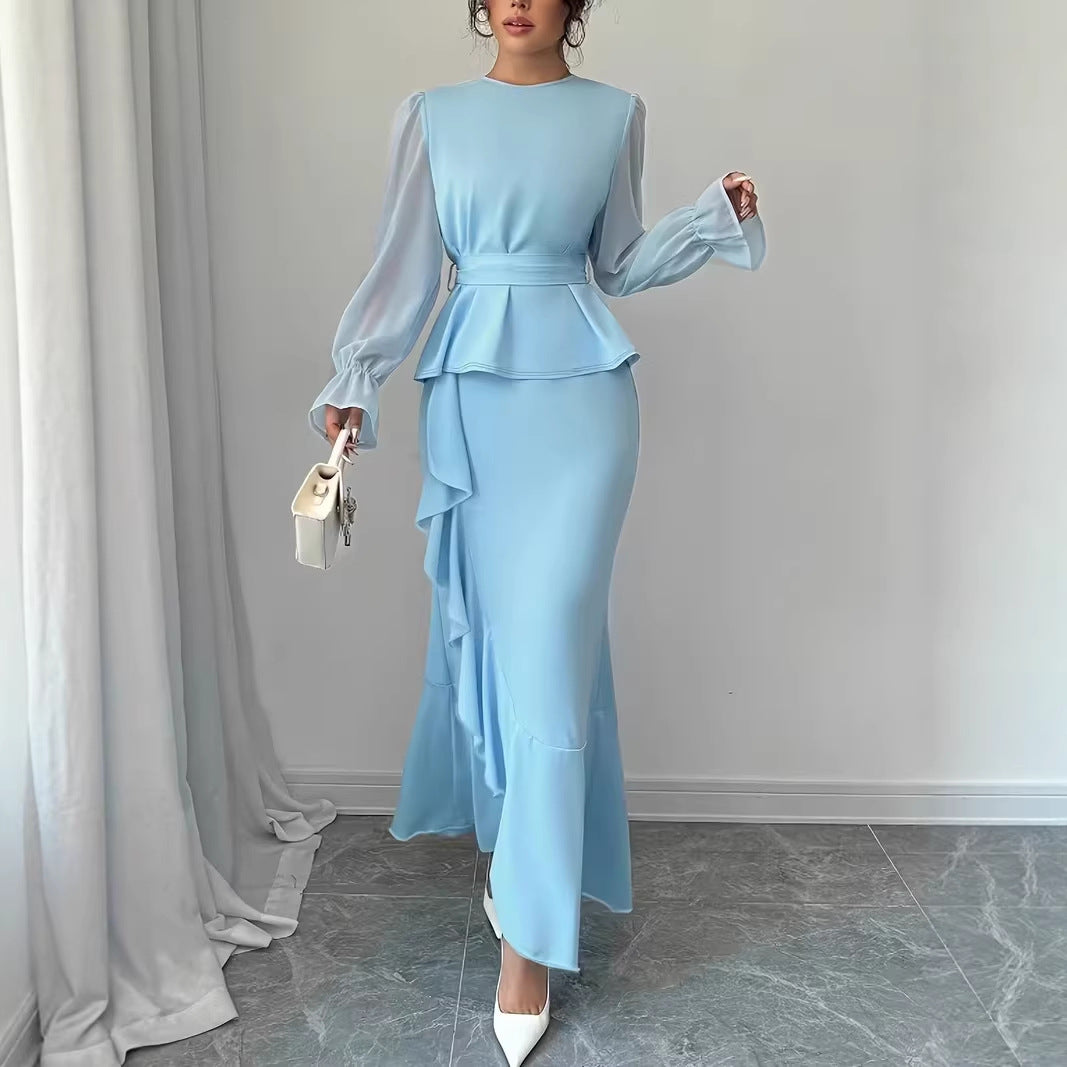 Robe Nuisette Volants Asymétriques - Élégance Moderne