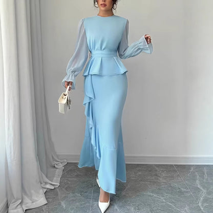 Robe Nuisette Volants Asymétriques - Élégance Moderne