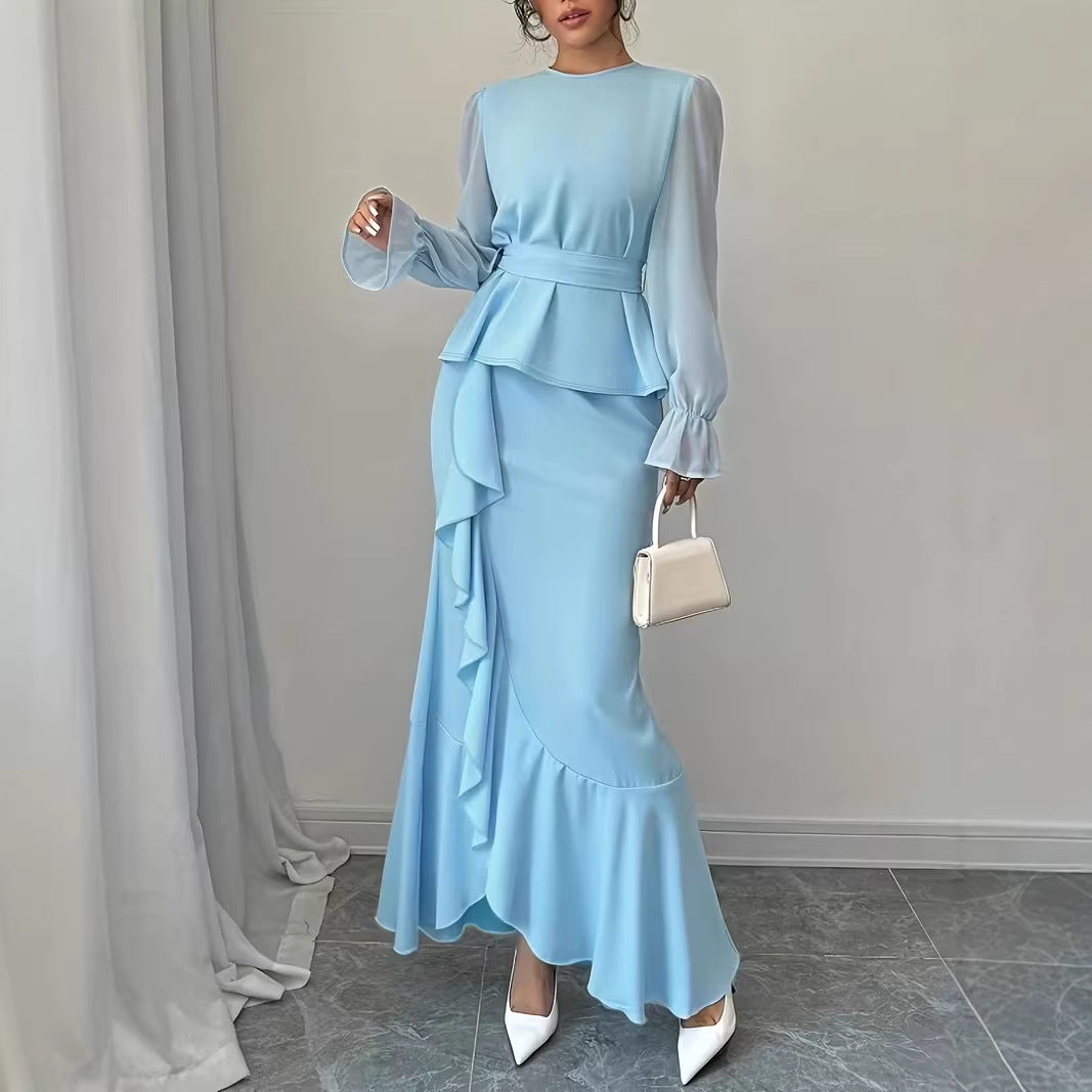 Robe Nuisette Volants Asymétriques - Élégance Moderne