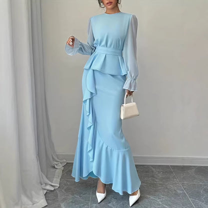 Robe Nuisette Volants Asymétriques - Élégance Moderne