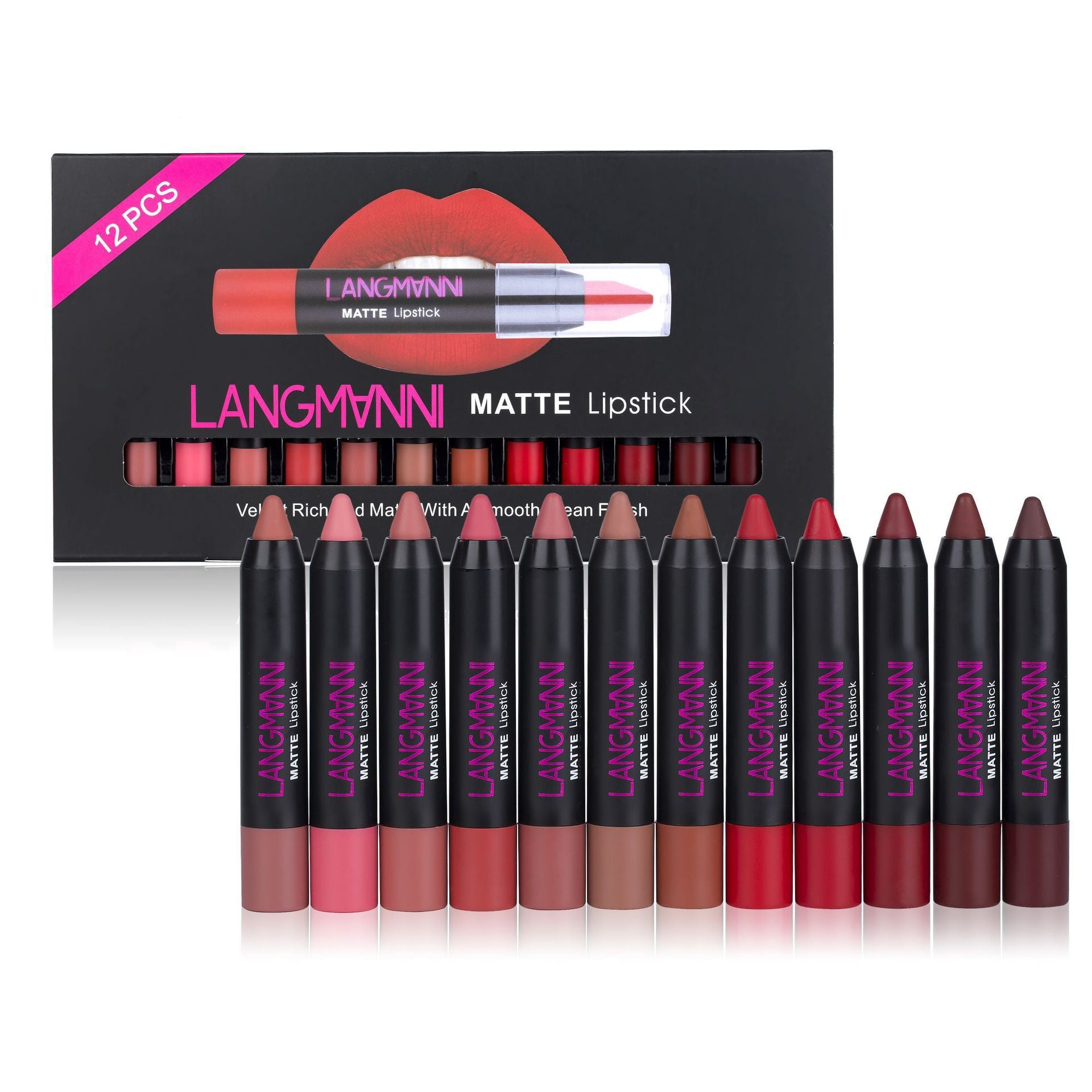 Coffret 12 rouges à lèvres mat - Collection complète
