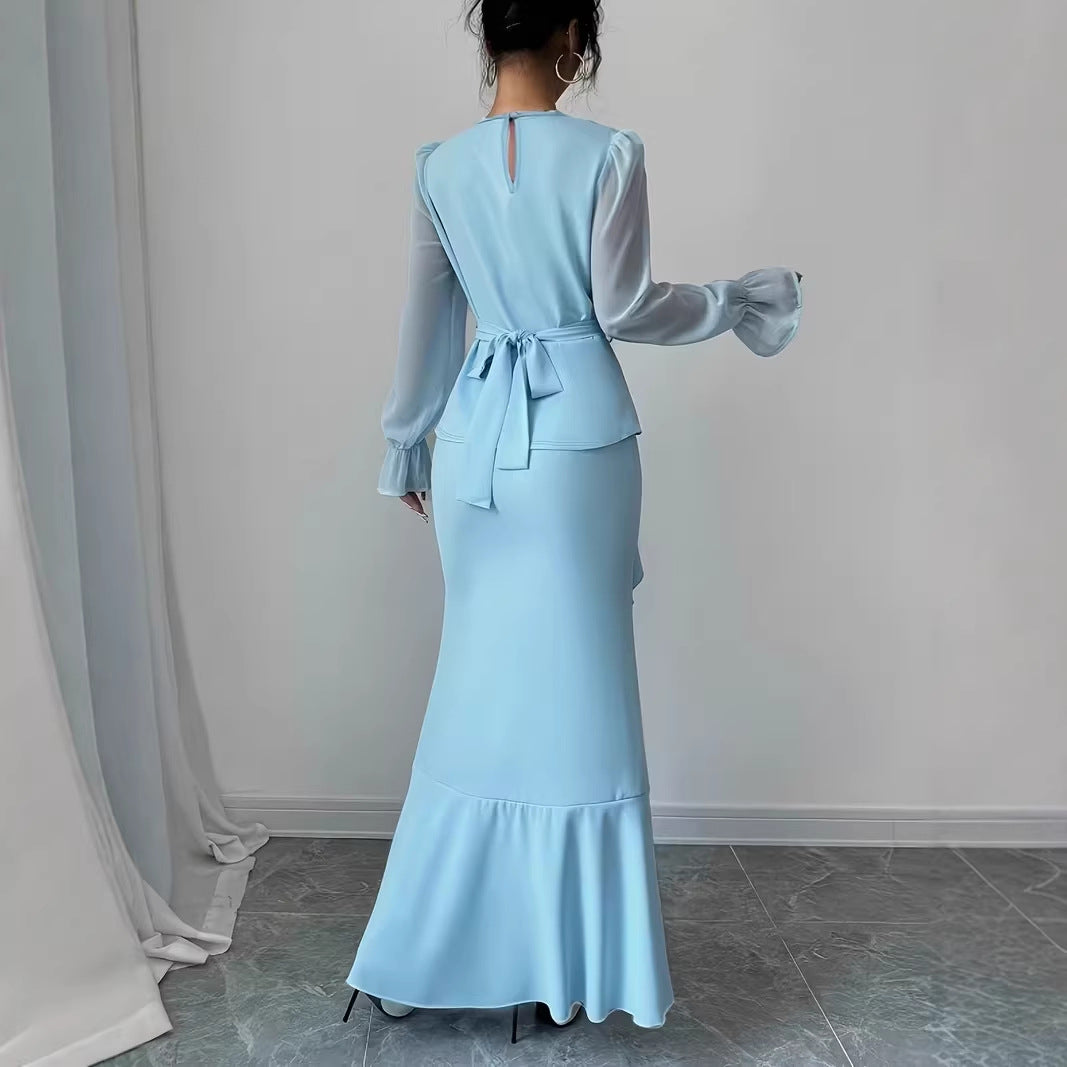 Robe Nuisette Volants Asymétriques - Élégance Moderne