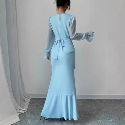 Robe Nuisette Volants Asymétriques - Élégance Moderne