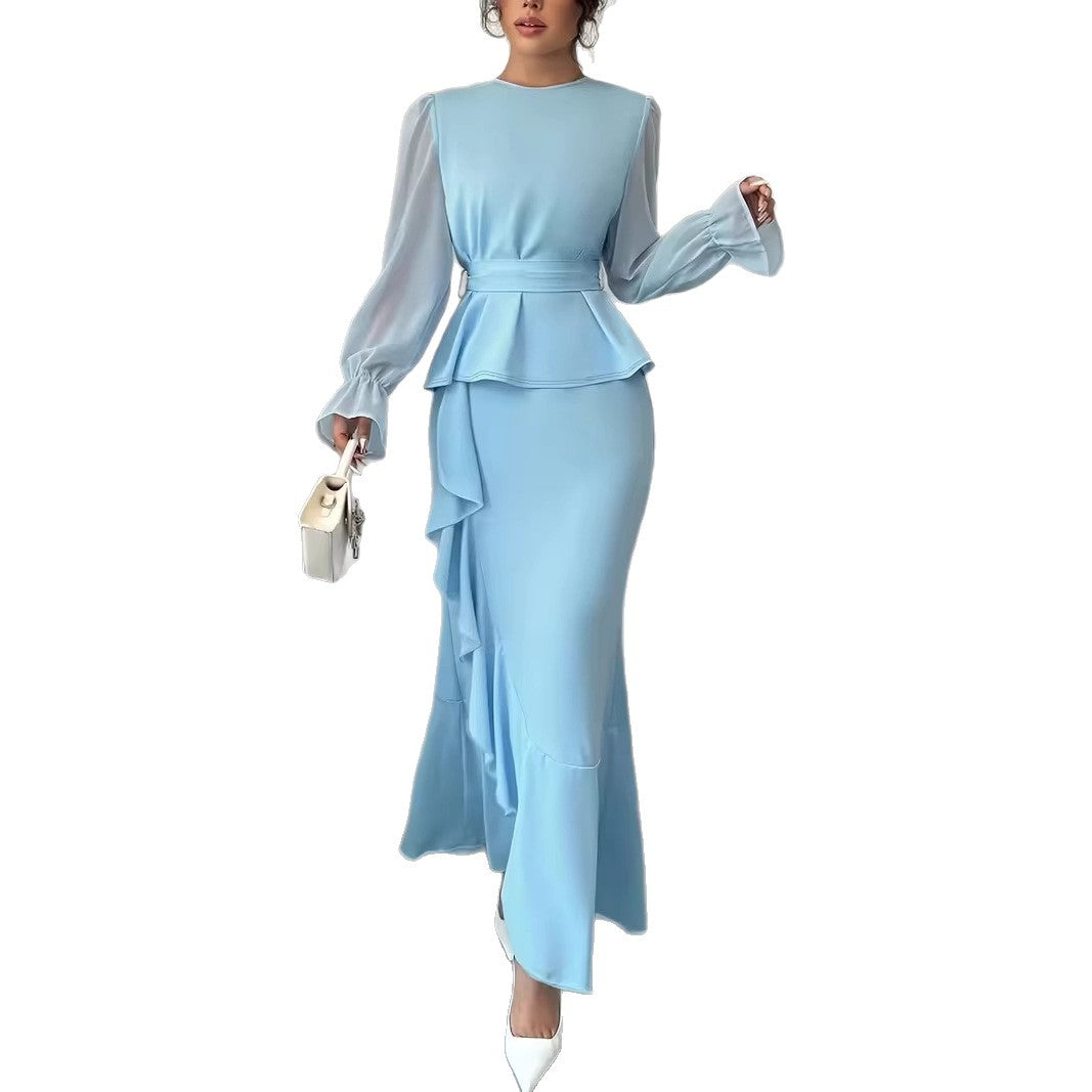 Robe Nuisette Volants Asymétriques - Élégance Moderne
